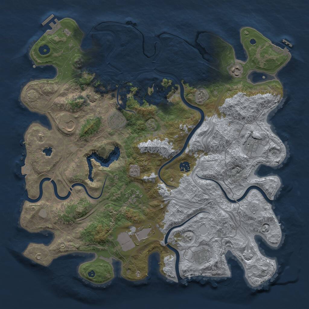 Rust Map: Procedural Map, Size: 4300, Seed: 1875694199, 15 Monuments