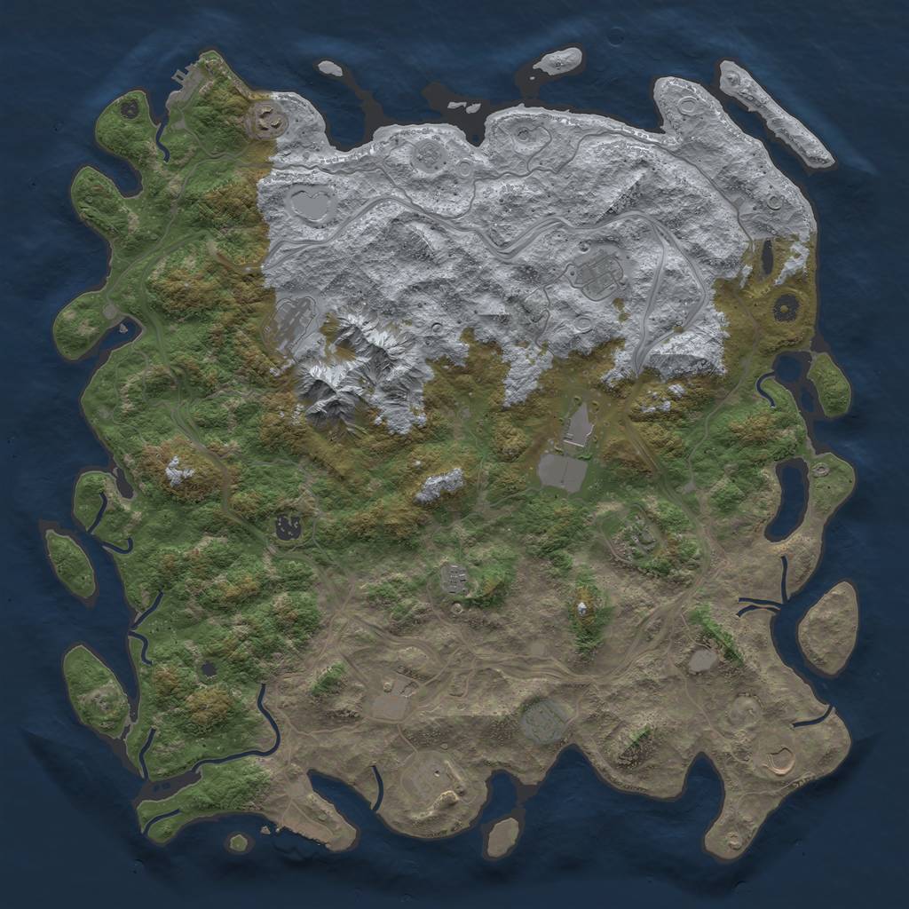 Rust Map: Procedural Map, Size: 5000, Seed: 468713265, 20 Monuments