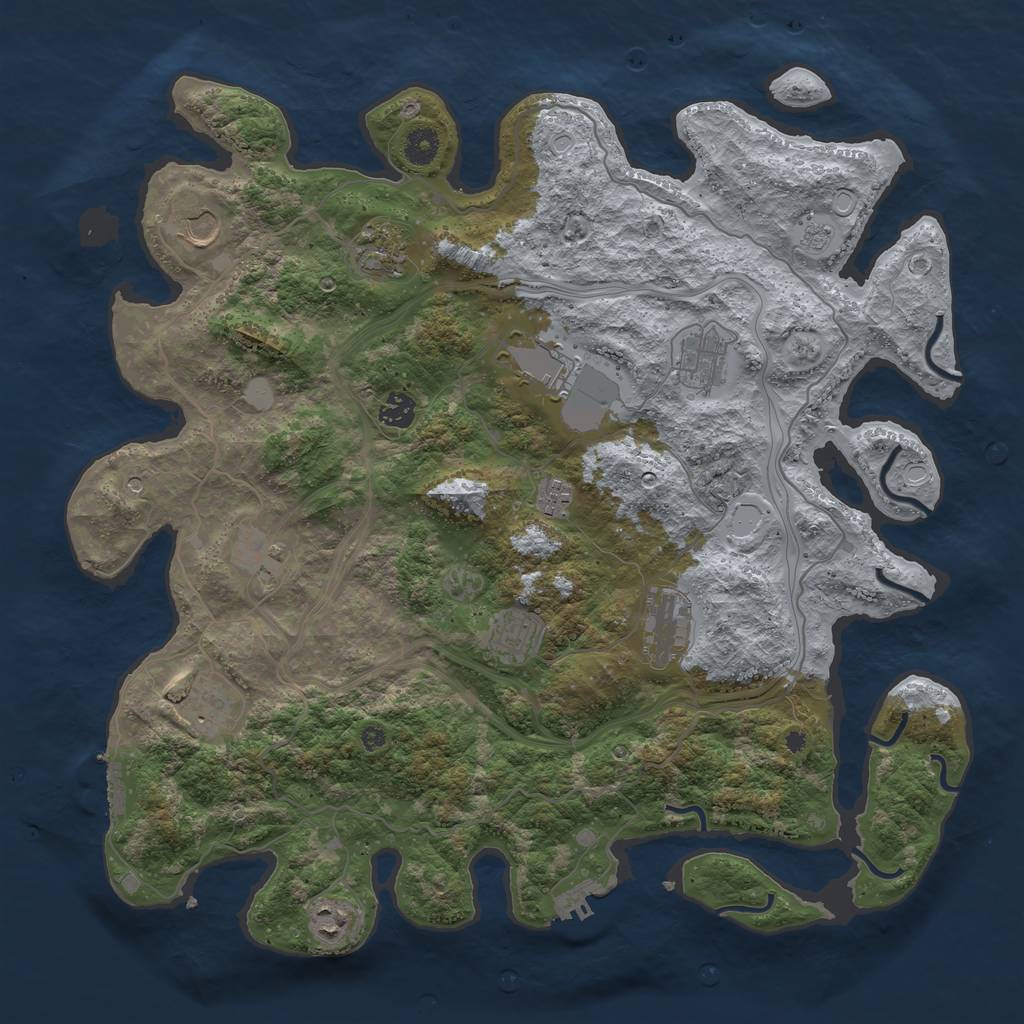 Rust Map: Procedural Map, Size: 4250, Seed: 165652133, 20 Monuments