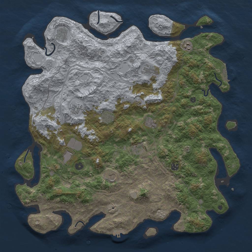 Rust Map: Procedural Map, Size: 4700, Seed: 2021, 20 Monuments