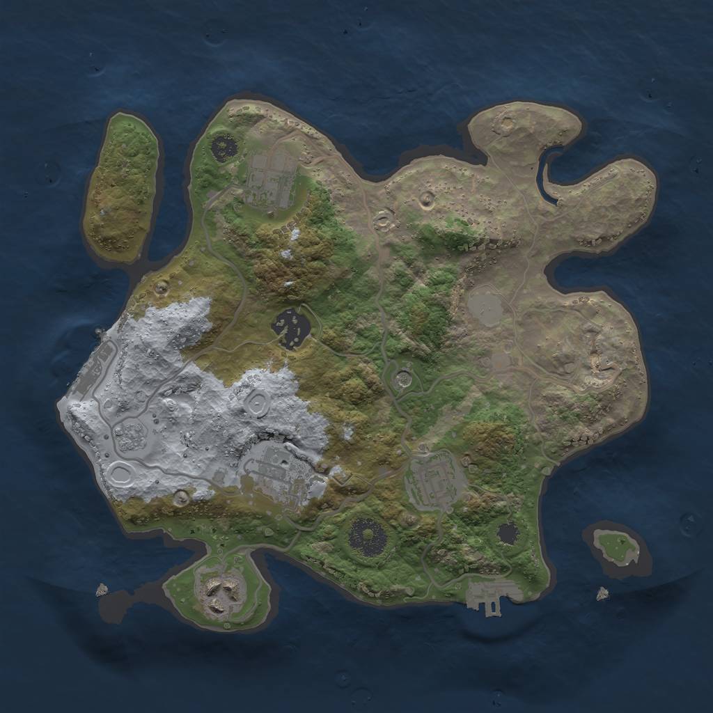 Rust Map: Procedural Map, Size: 2800, Seed: 658147, 14 Monuments