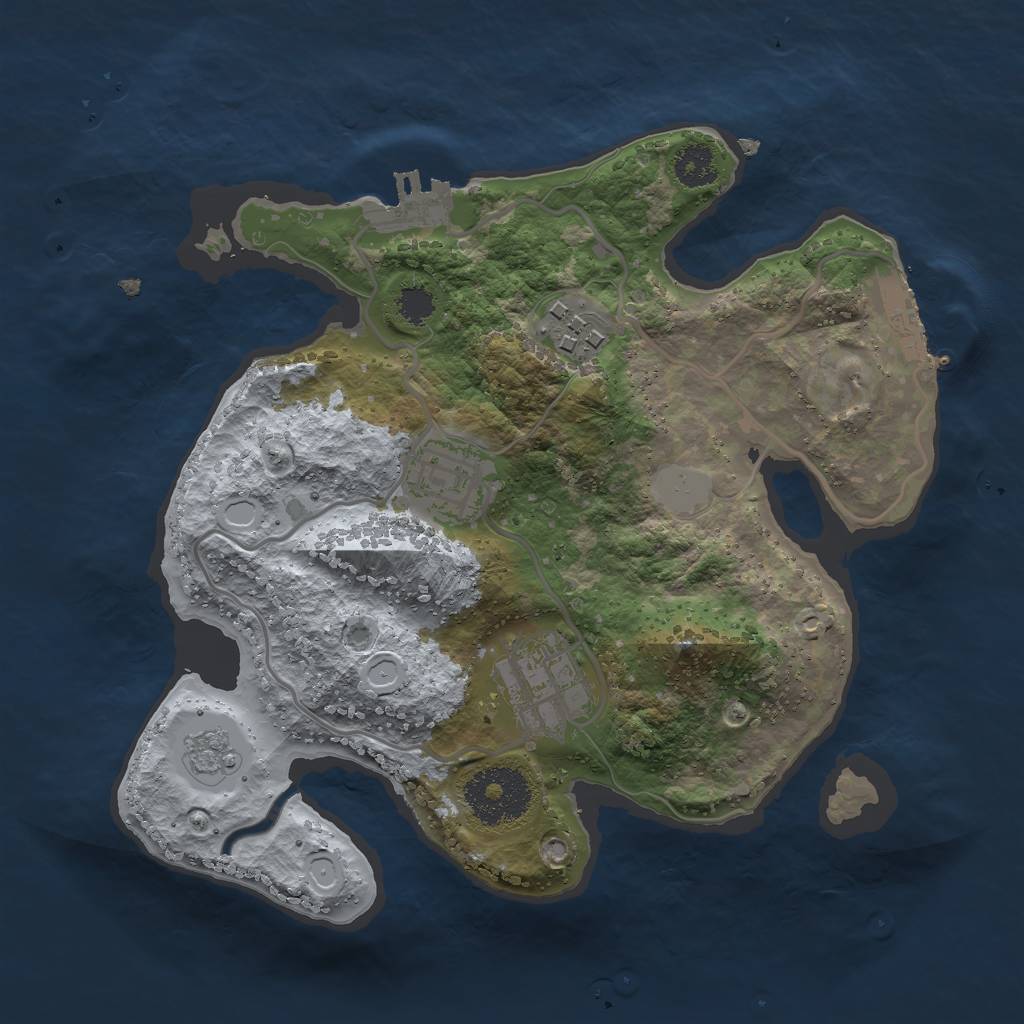 Rust Map: Procedural Map, Size: 2500, Seed: 9789, 11 Monuments