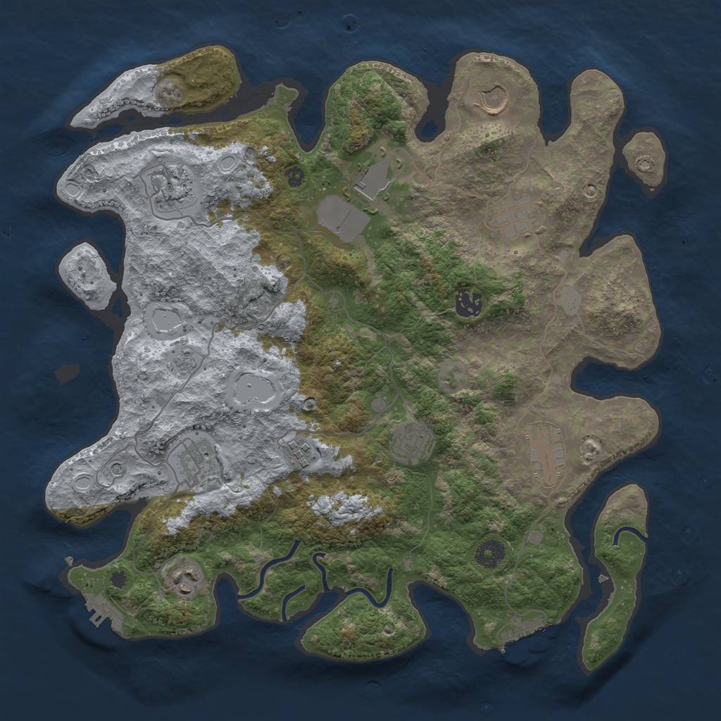 Rust Map: Procedural Map, Size: 3750, Seed: 12177, 19 Monuments