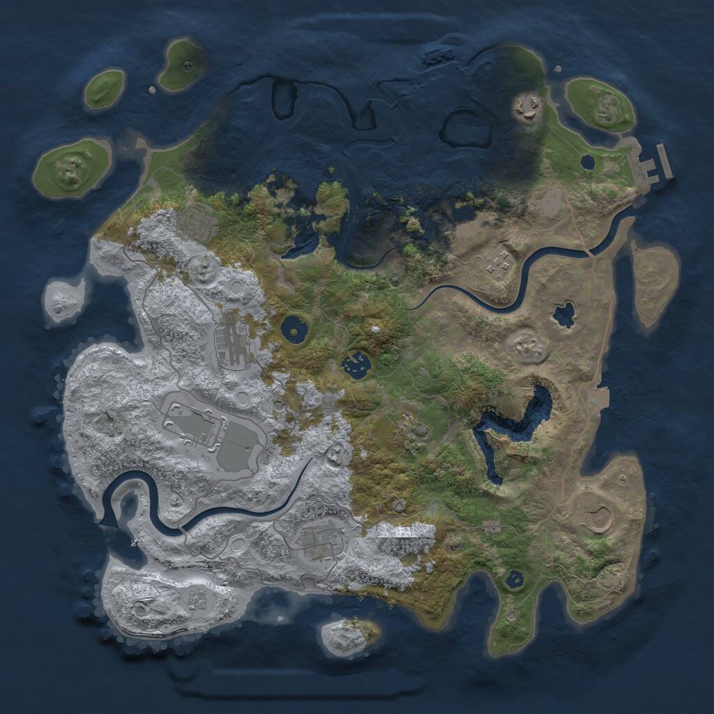 Rust Map: Procedural Map, Size: 4000, Seed: 1377825616, 16 Monuments