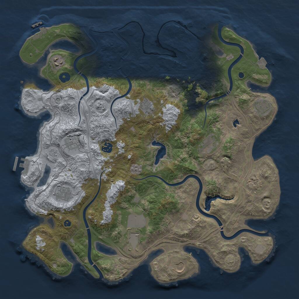 Rust Map: Procedural Map, Size: 4250, Seed: 417170444, 17 Monuments