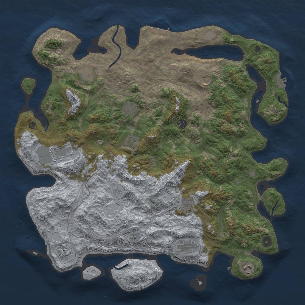 Rust Map: Procedural Map, Size: 4500, Seed: 319400609, 20 Monuments