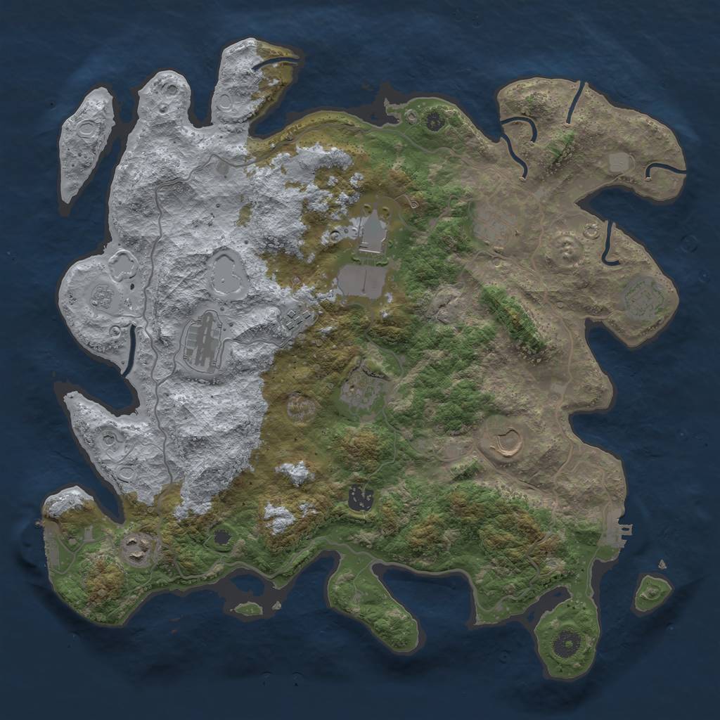 Rust Map: Procedural Map, Size: 4000, Seed: 65722215, 18 Monuments