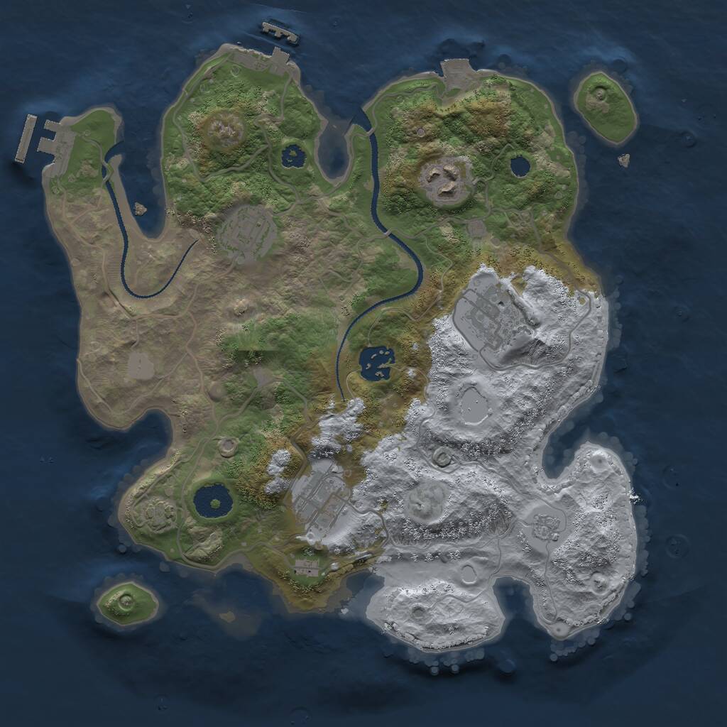 Rust Map: Procedural Map, Size: 3000, Seed: 1588651517, 10 Monuments