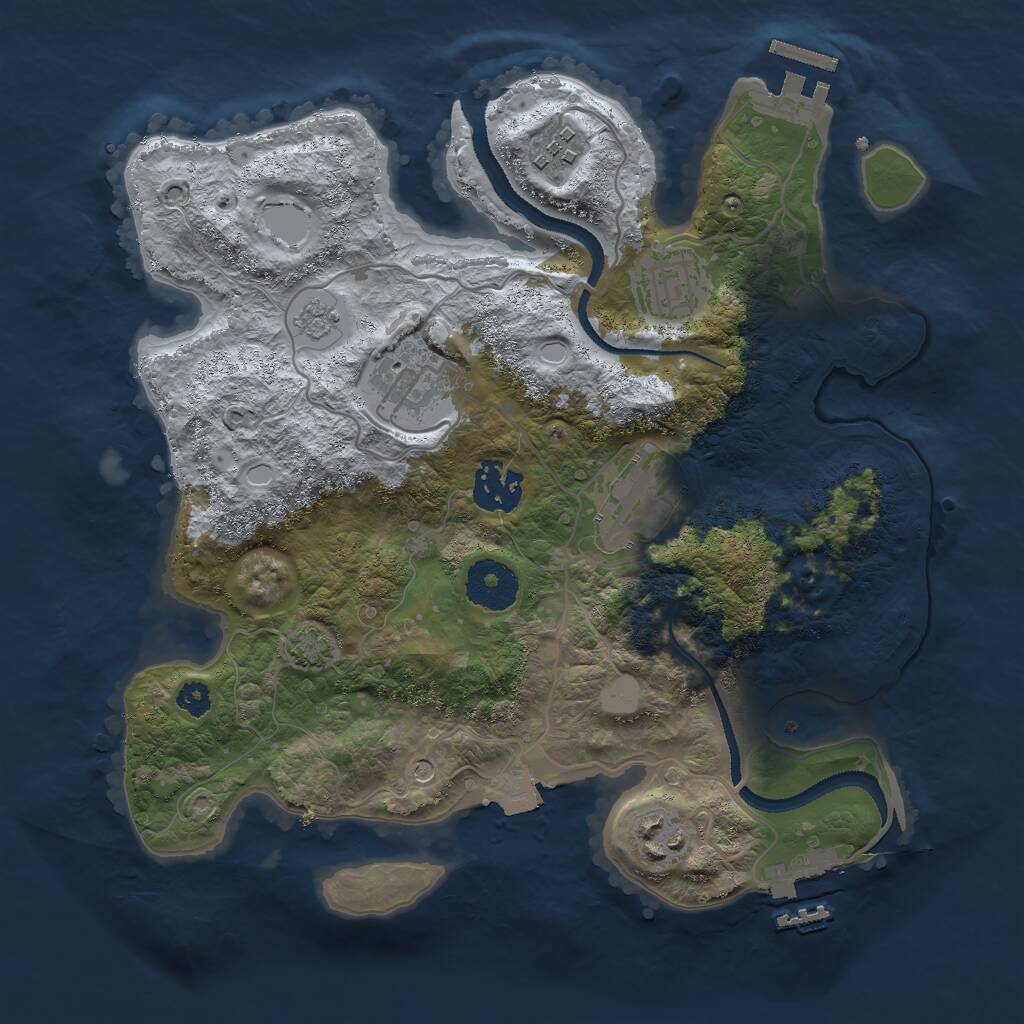Rust Map: Procedural Map, Size: 3000, Seed: 66733, 12 Monuments