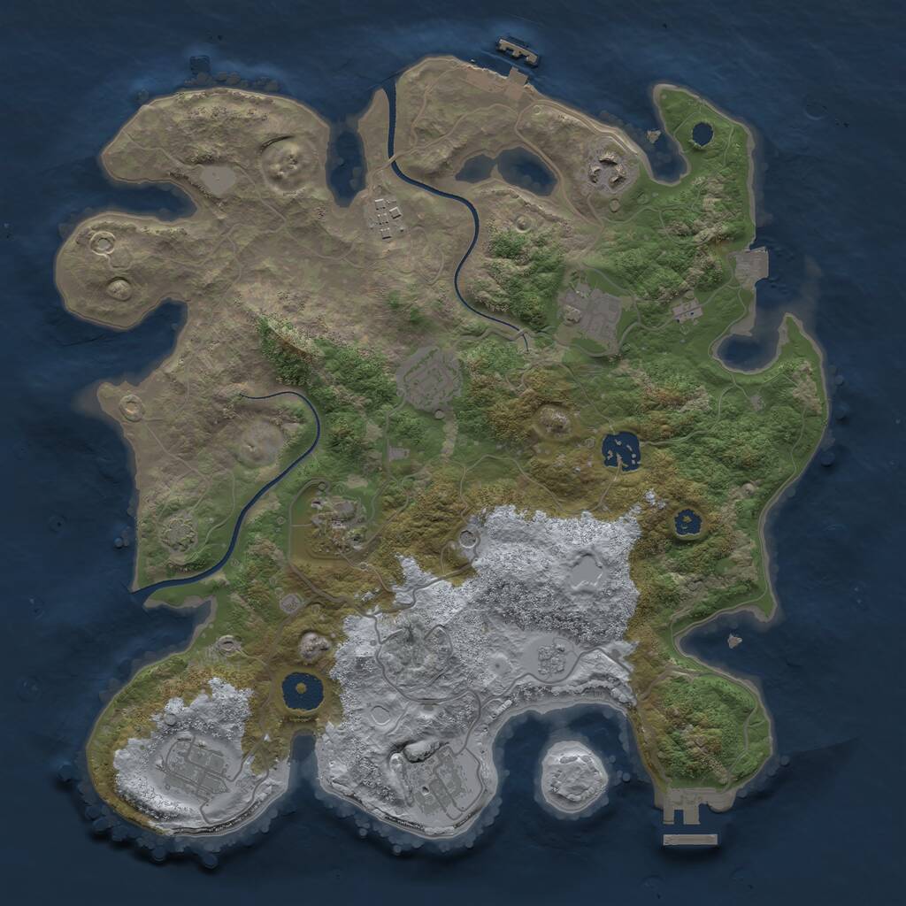 Rust Map: Procedural Map, Size: 3400, Seed: 1447031244, 14 Monuments