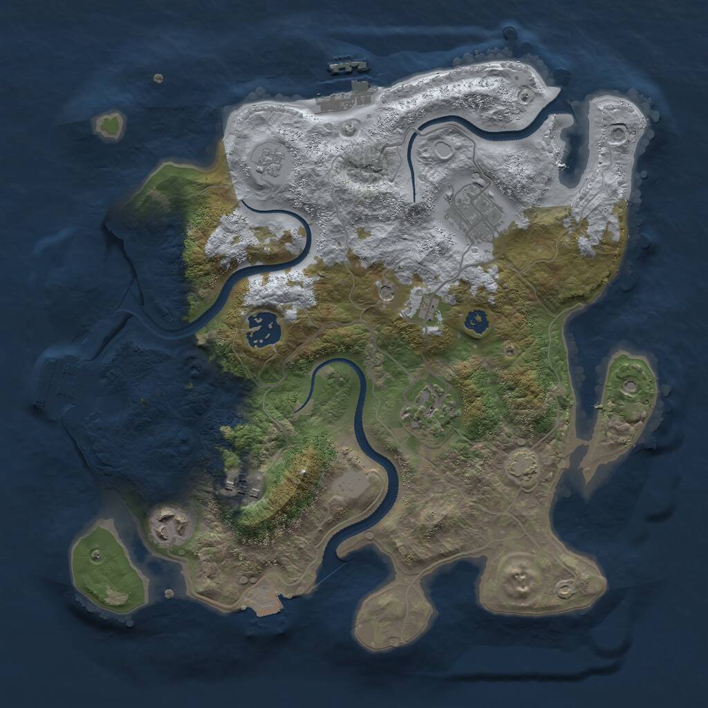 Rust Map: Procedural Map, Size: 3000, Seed: 1242108312, 11 Monuments