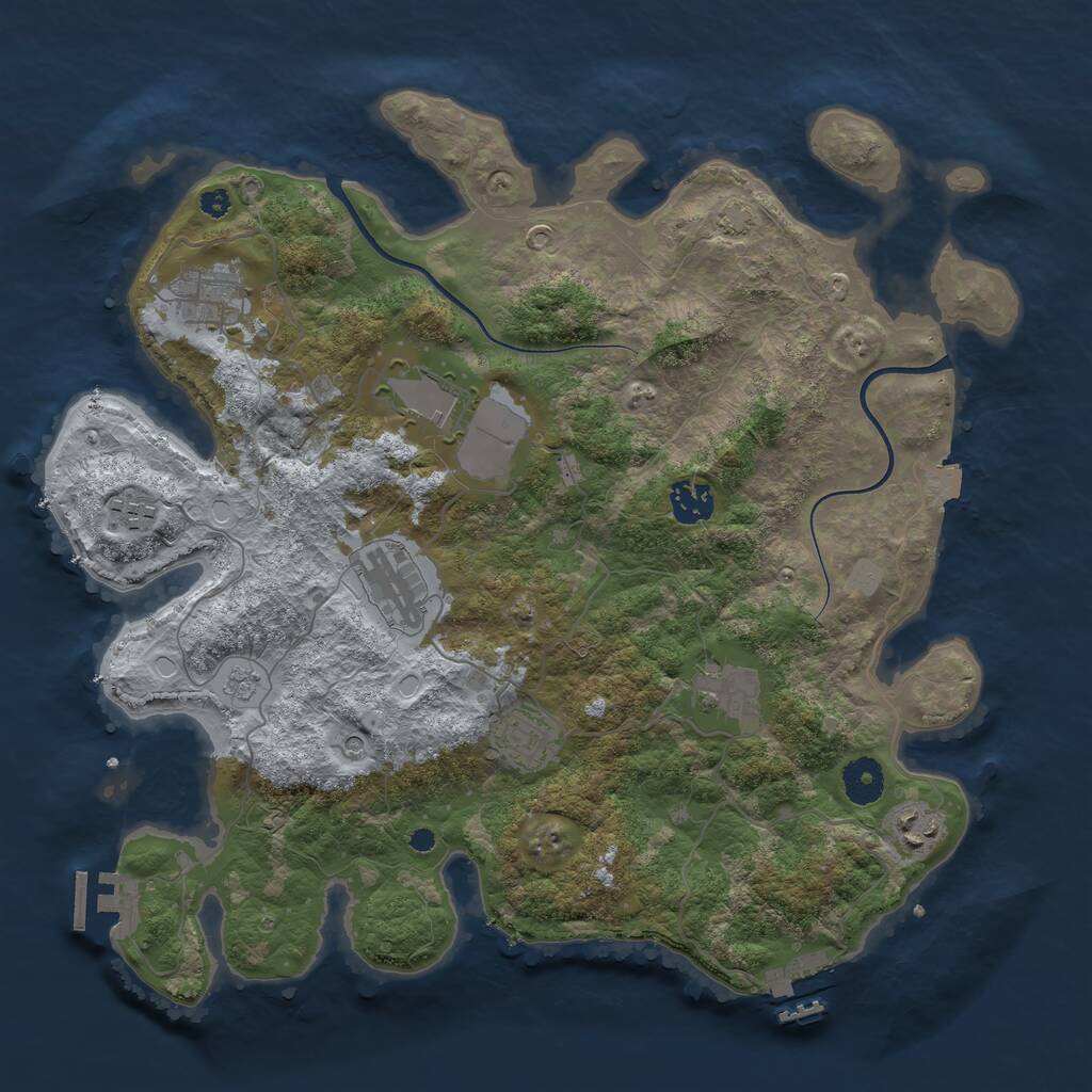 Rust Map: Procedural Map, Size: 3700, Seed: 119, 14 Monuments