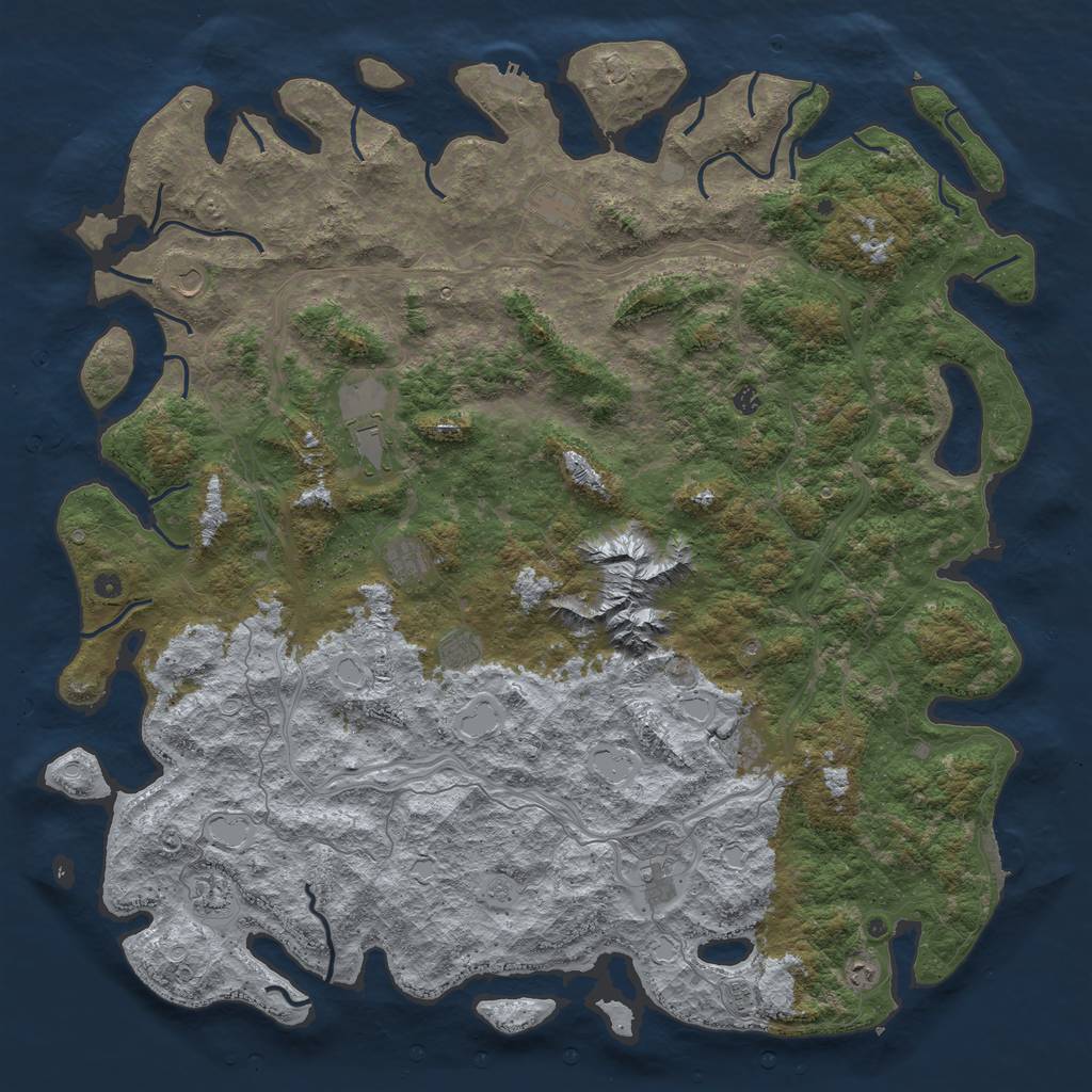 Rust Map: Procedural Map, Size: 6000, Seed: 67211772, 20 Monuments