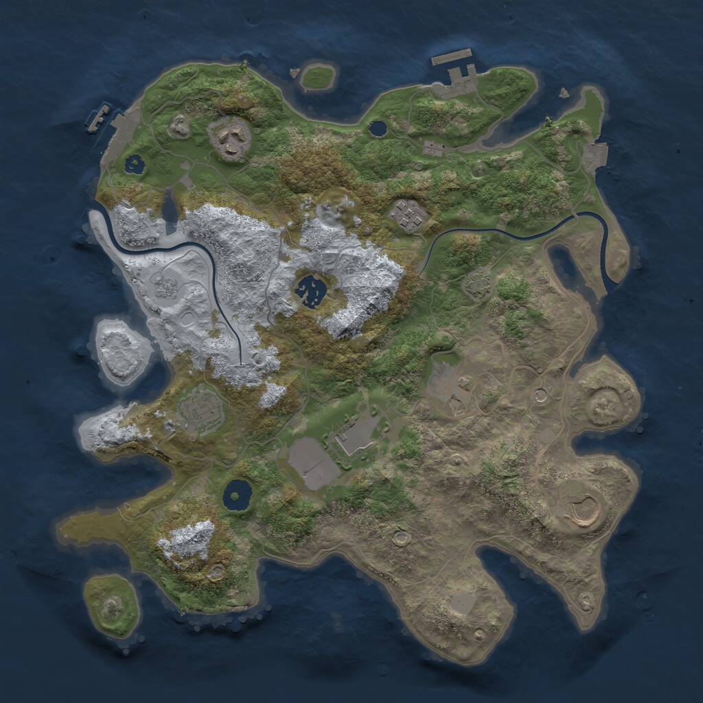 Rust Map: Procedural Map, Size: 3500, Seed: 67522757, 13 Monuments