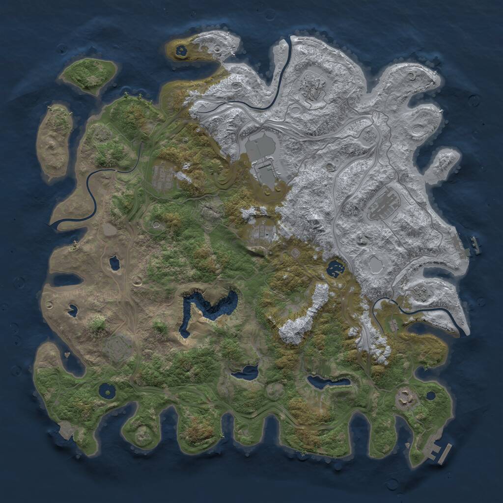 Rust Map: Procedural Map, Size: 4500, Seed: 342907050, 15 Monuments