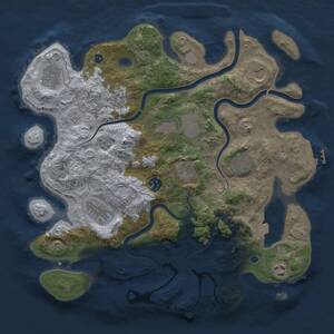 Thumbnail Rust Map: Procedural Map, Size: 3700, Seed: 12345678, 15 Monuments