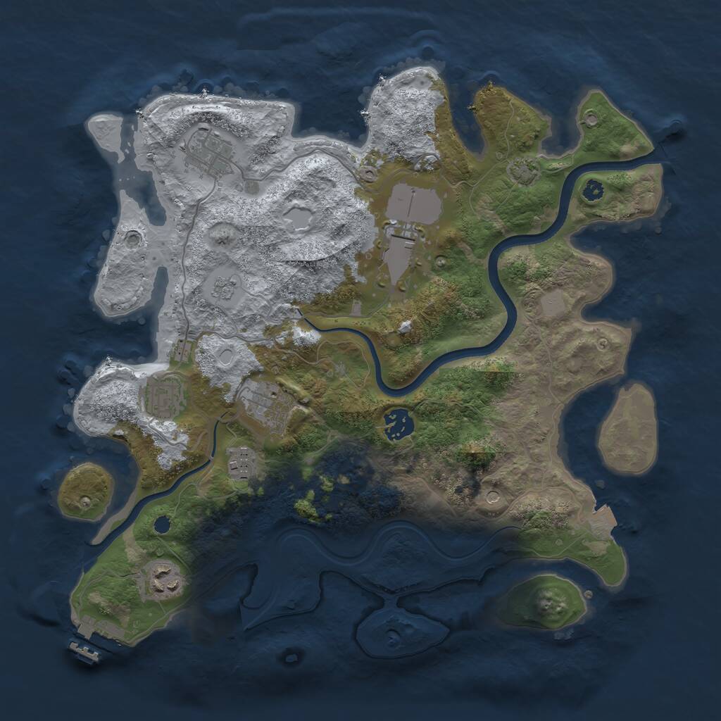 Rust Map: Procedural Map, Size: 3500, Seed: 20220930, 12 Monuments