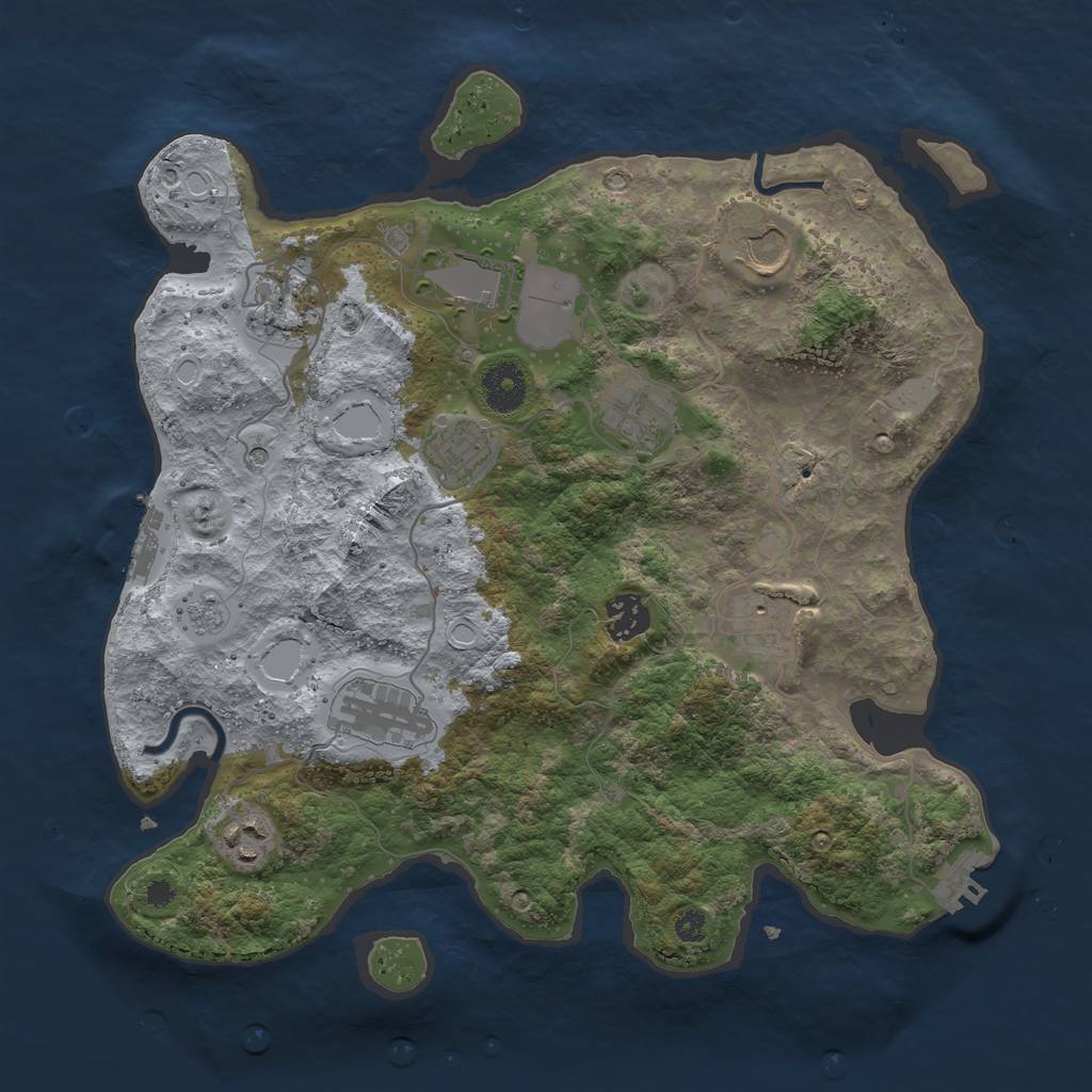 Rust Map: Procedural Map, Size: 3500, Seed: 9814764, 18 Monuments