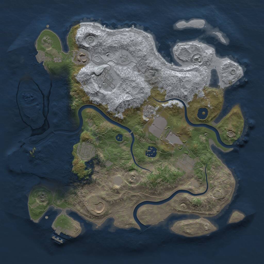 Rust Map: Procedural Map, Size: 3500, Seed: 1274, 14 Monuments