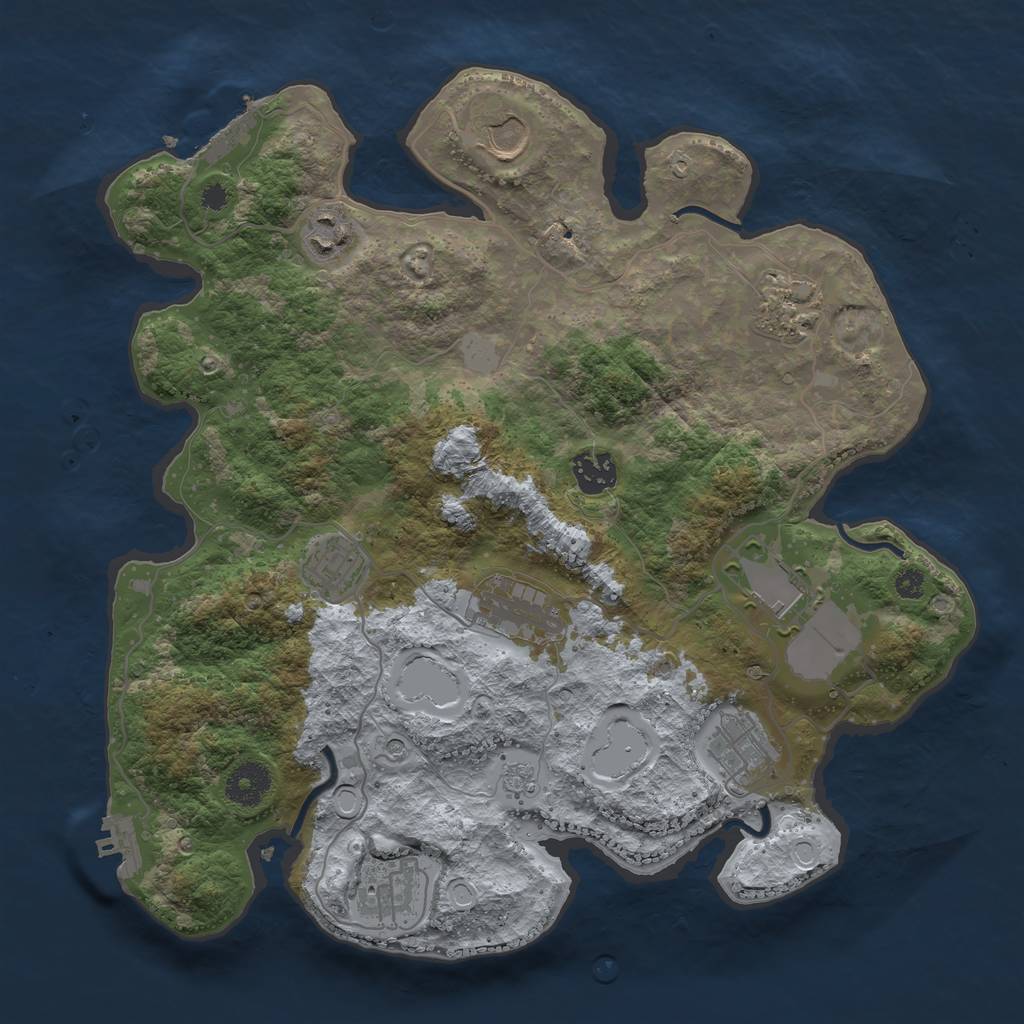 Rust Map: Procedural Map, Size: 3500, Seed: 1790999120, 18 Monuments