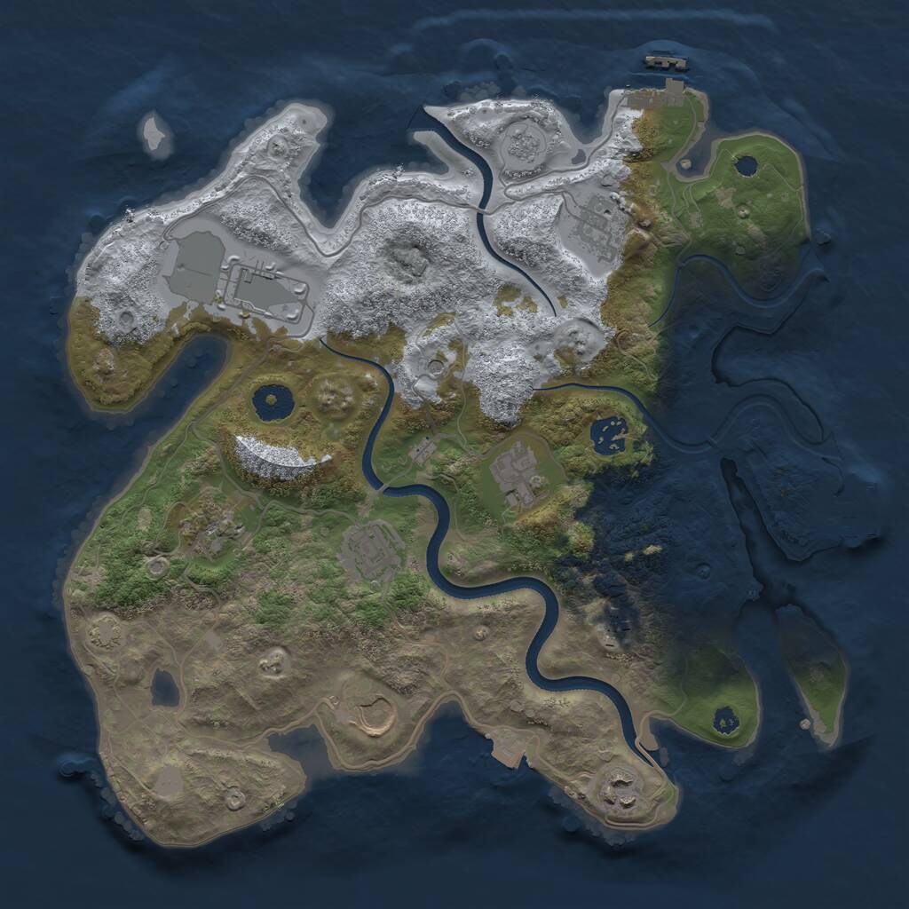 Rust Map: Procedural Map, Size: 3500, Seed: 1931058718, 15 Monuments