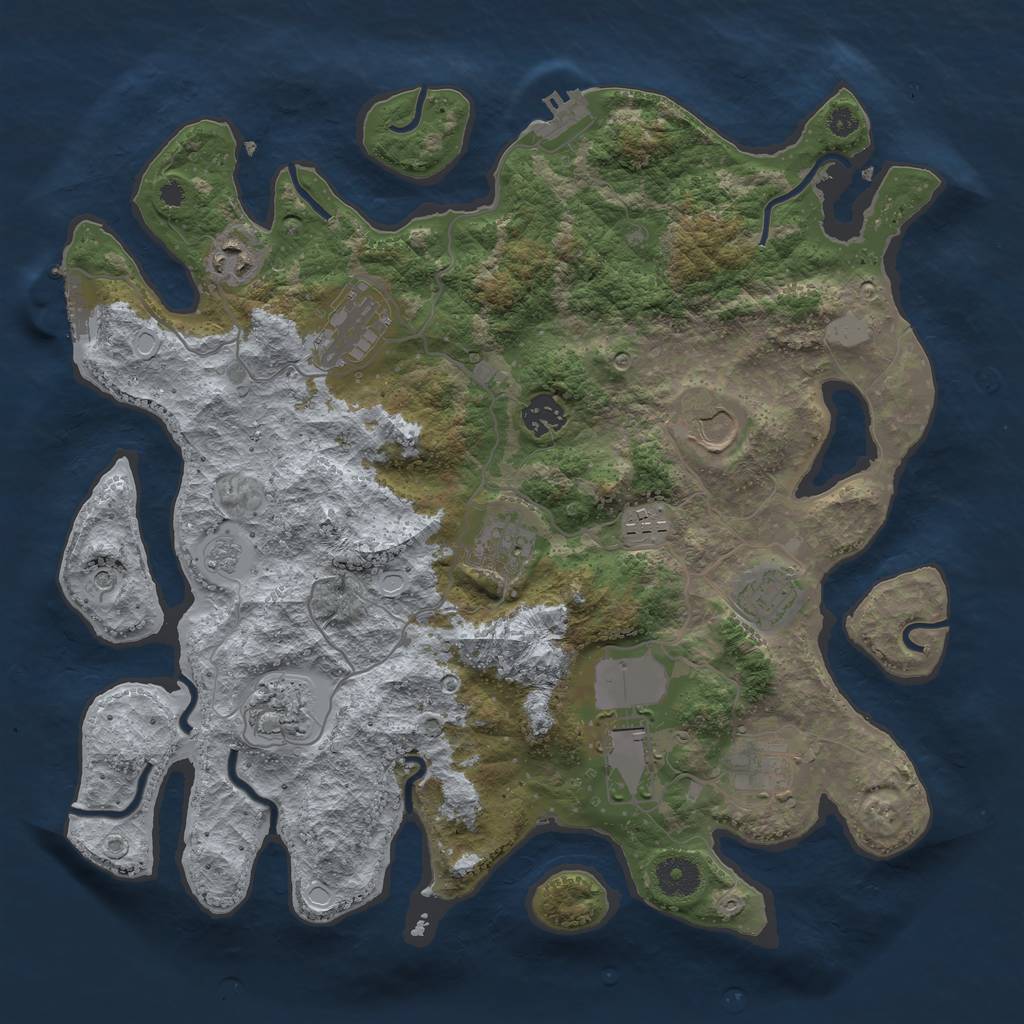 Rust Map: Procedural Map, Size: 3700, Seed: 554674712, 19 Monuments