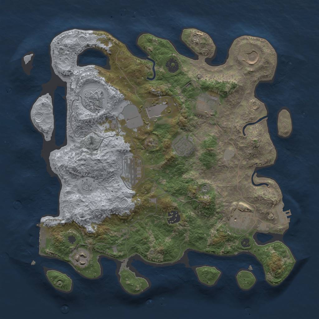 Rust Map: Procedural Map, Size: 3500, Seed: 892447850, 18 Monuments