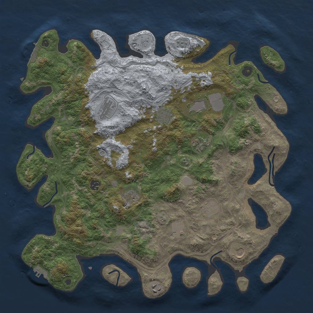 Rust Map: Procedural Map, Size: 4500, Seed: 1454059618, 20 Monuments