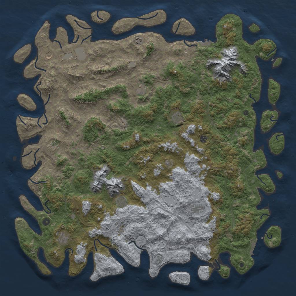 Rust Map: Procedural Map, Size: 6000, Seed: 19961999, 20 Monuments