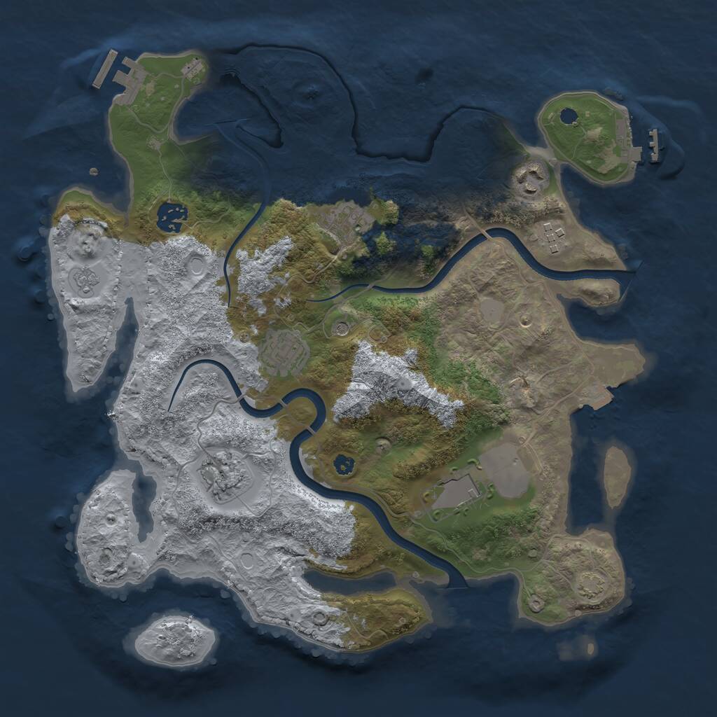 Rust Map: Procedural Map, Size: 3500, Seed: 23451144, 13 Monuments