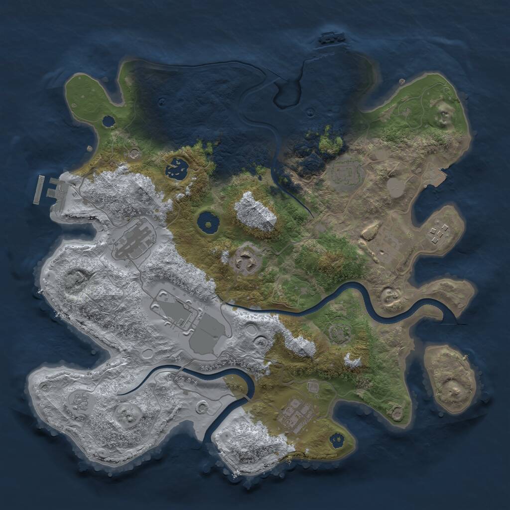 Rust Map: Procedural Map, Size: 3500, Seed: 65435491, 14 Monuments