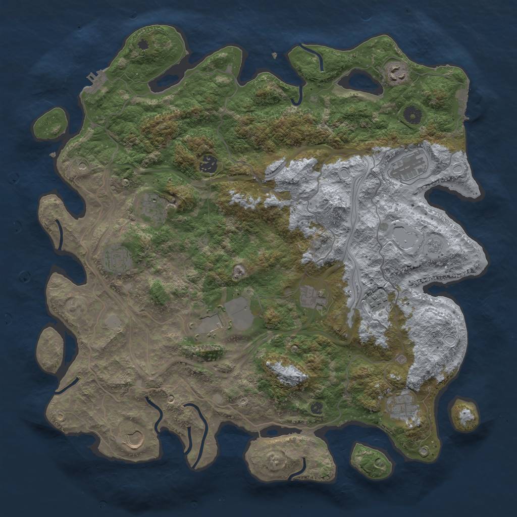 Rust Map: Procedural Map, Size: 4250, Seed: 1065376714, 19 Monuments