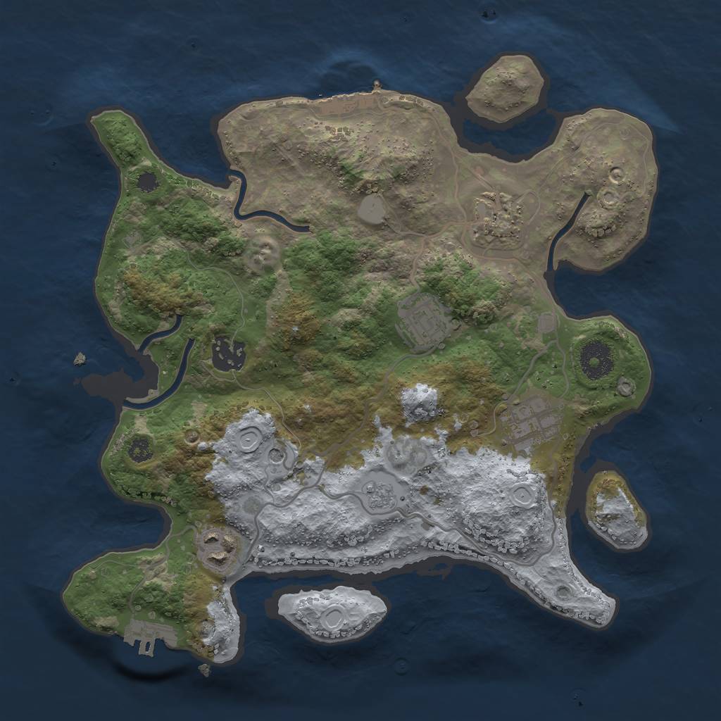 Rust Map: Procedural Map, Size: 3000, Seed: 379256418, 14 Monuments