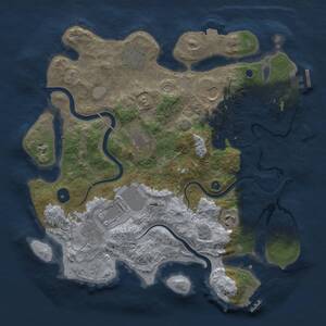 Thumbnail Rust Map: Procedural Map, Size: 3550, Seed: 95363780, 13 Monuments