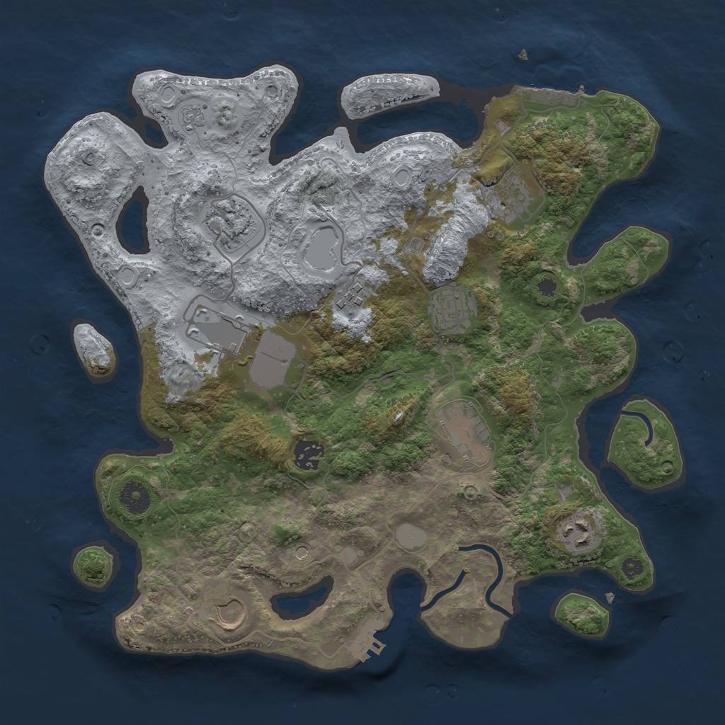 Rust Map: Procedural Map, Size: 3500, Seed: 20220929, 18 Monuments