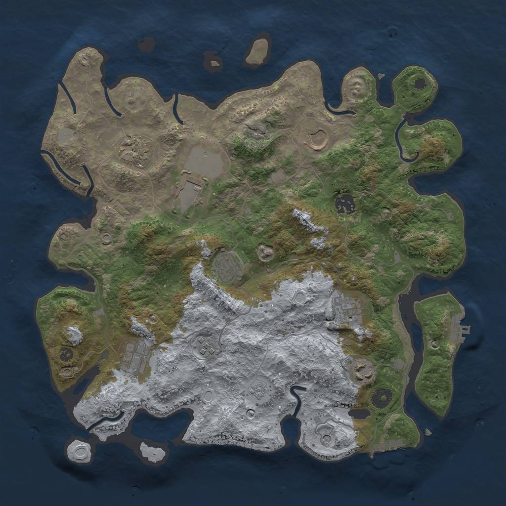 Rust Map: Procedural Map, Size: 3700, Seed: 758011822, 18 Monuments