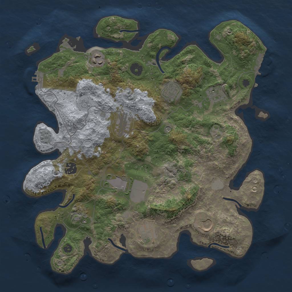 Rust Map: Procedural Map, Size: 3550, Seed: 861107, 19 Monuments
