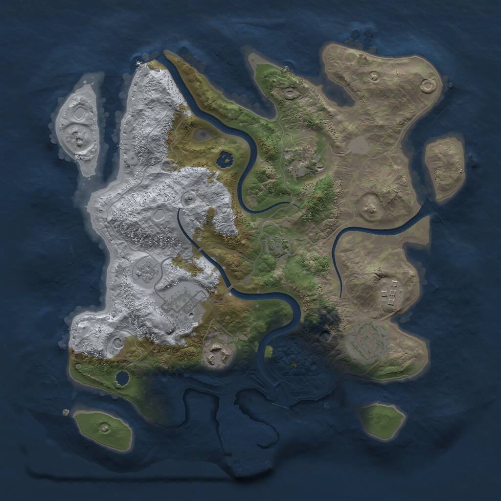 Rust Map: Procedural Map, Size: 3000, Seed: 892447850, 10 Monuments