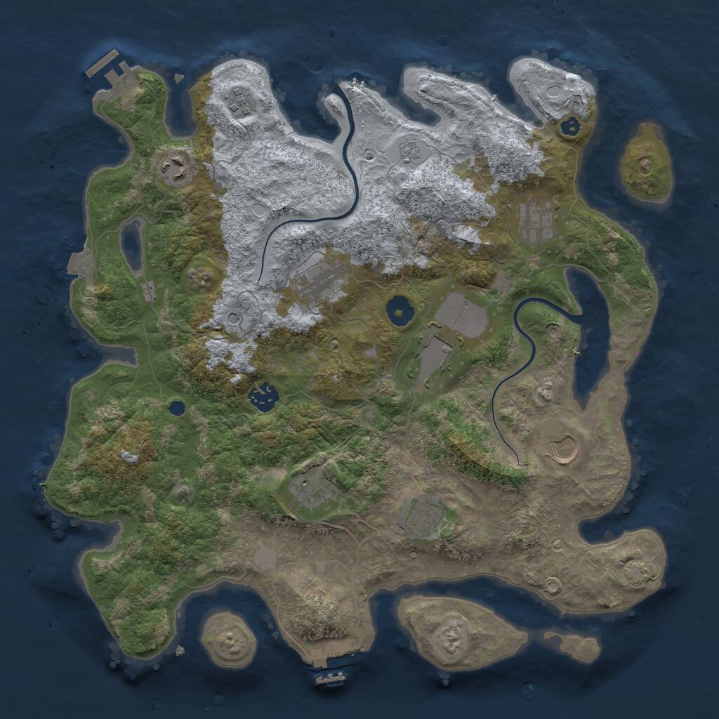 Rust Map: Procedural Map, Size: 3800, Seed: 153066, 15 Monuments