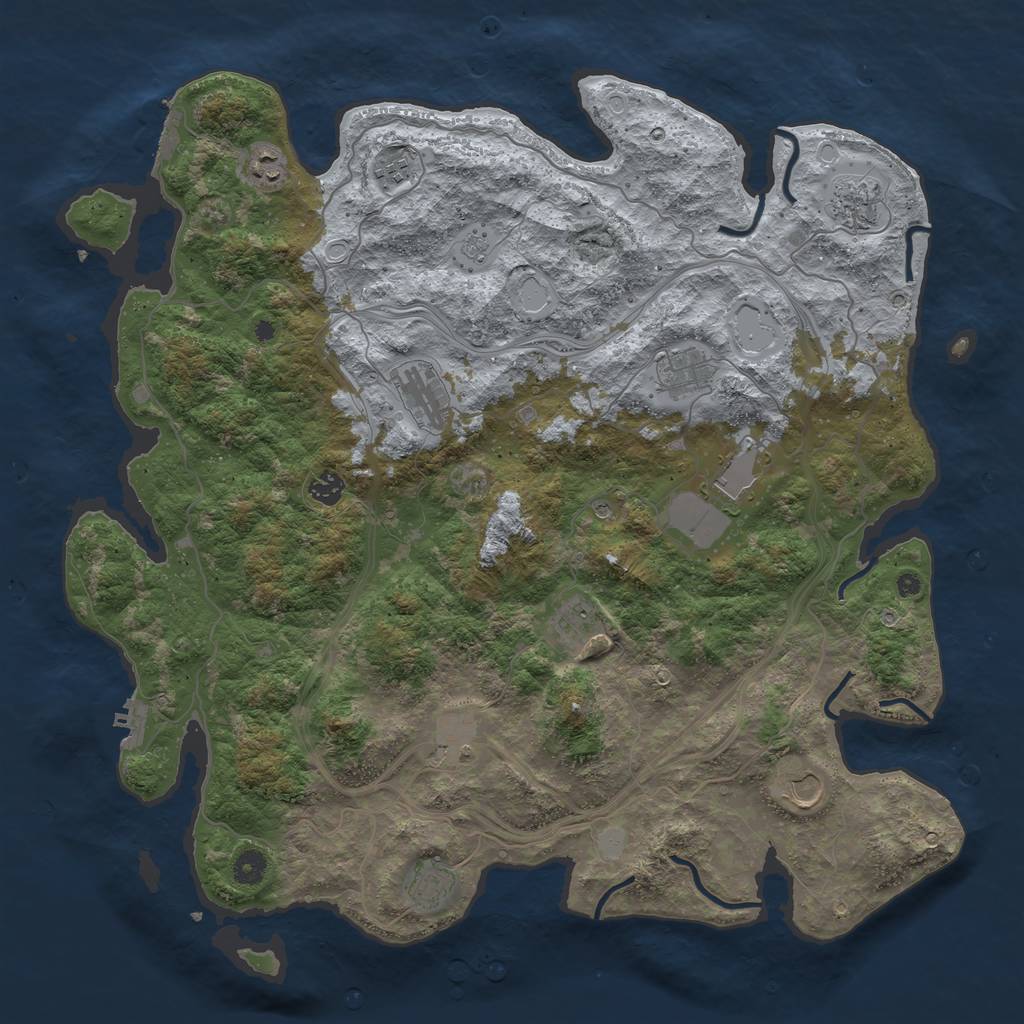 Rust Map: Procedural Map, Size: 4500, Seed: 8486575, 20 Monuments