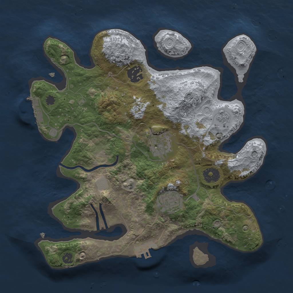 Rust Map: Procedural Map, Size: 2750, Seed: 23546, 11 Monuments