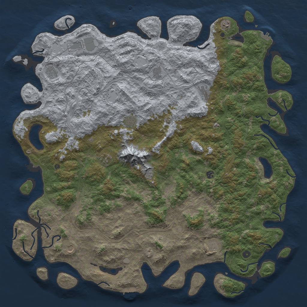 Rust Map: Procedural Map, Size: 6000, Seed: 5364, 20 Monuments
