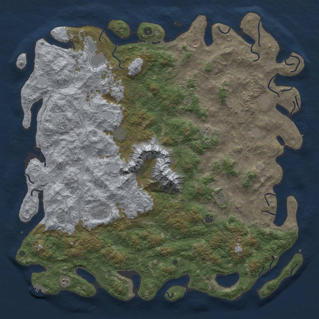 Rust Map: Procedural Map, Size: 6000, Seed: 941444098, 20 Monuments