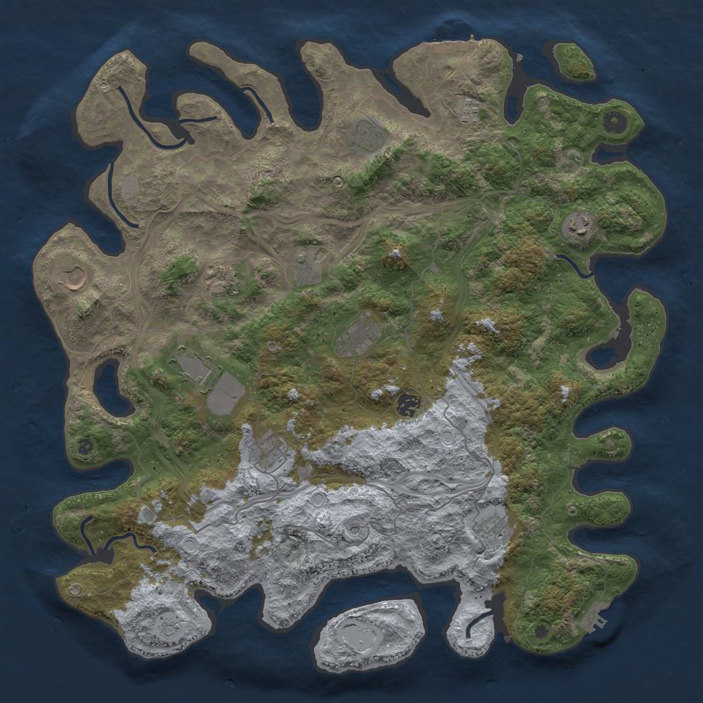 Rust Map: Procedural Map, Size: 4500, Seed: 2093, 20 Monuments