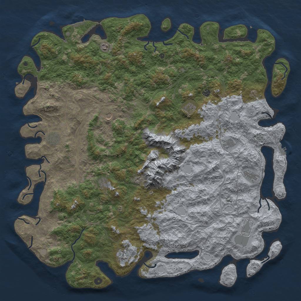 Rust Map: Procedural Map, Size: 6000, Seed: 625444, 20 Monuments