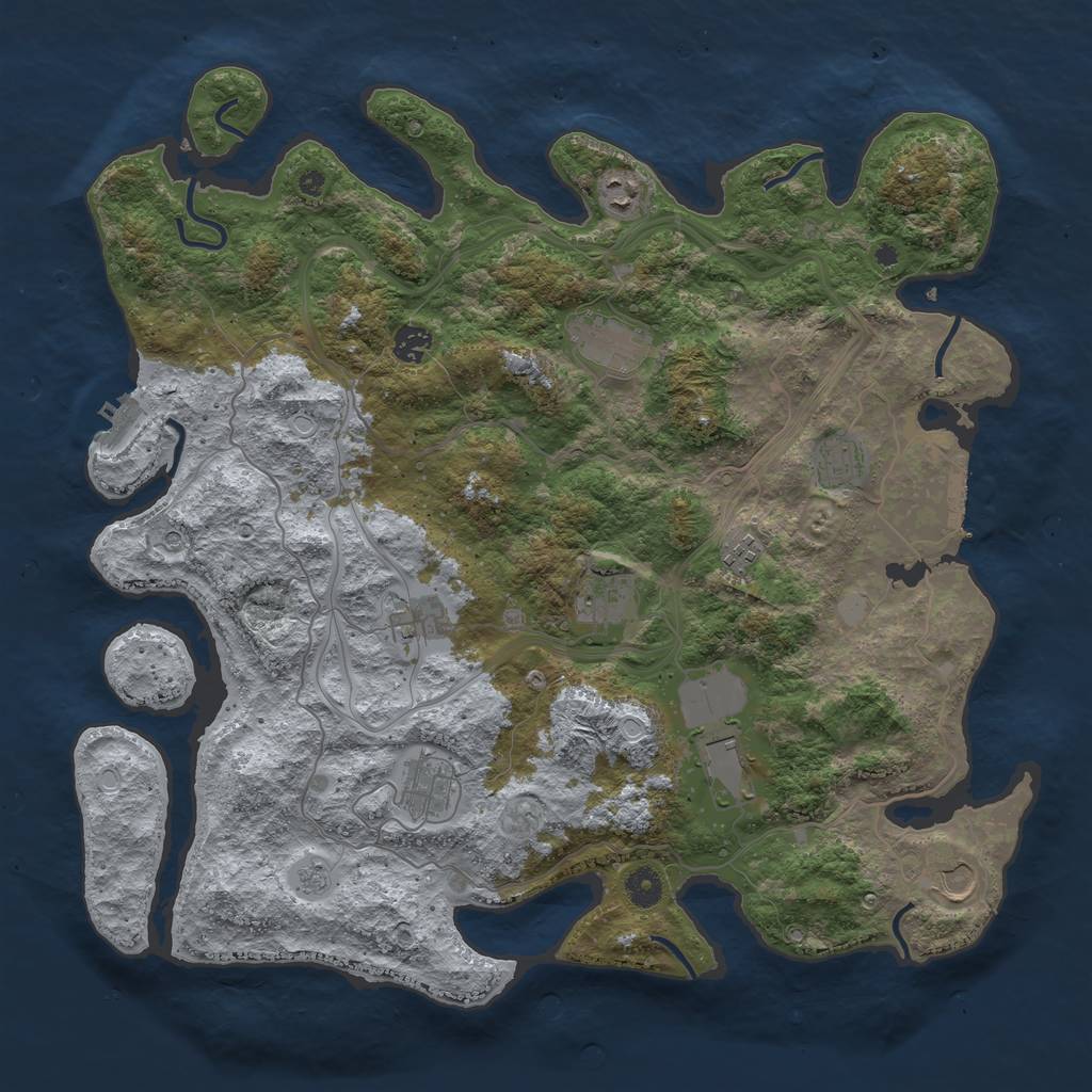 Rust Map: Procedural Map, Size: 4300, Seed: 98222211, 19 Monuments