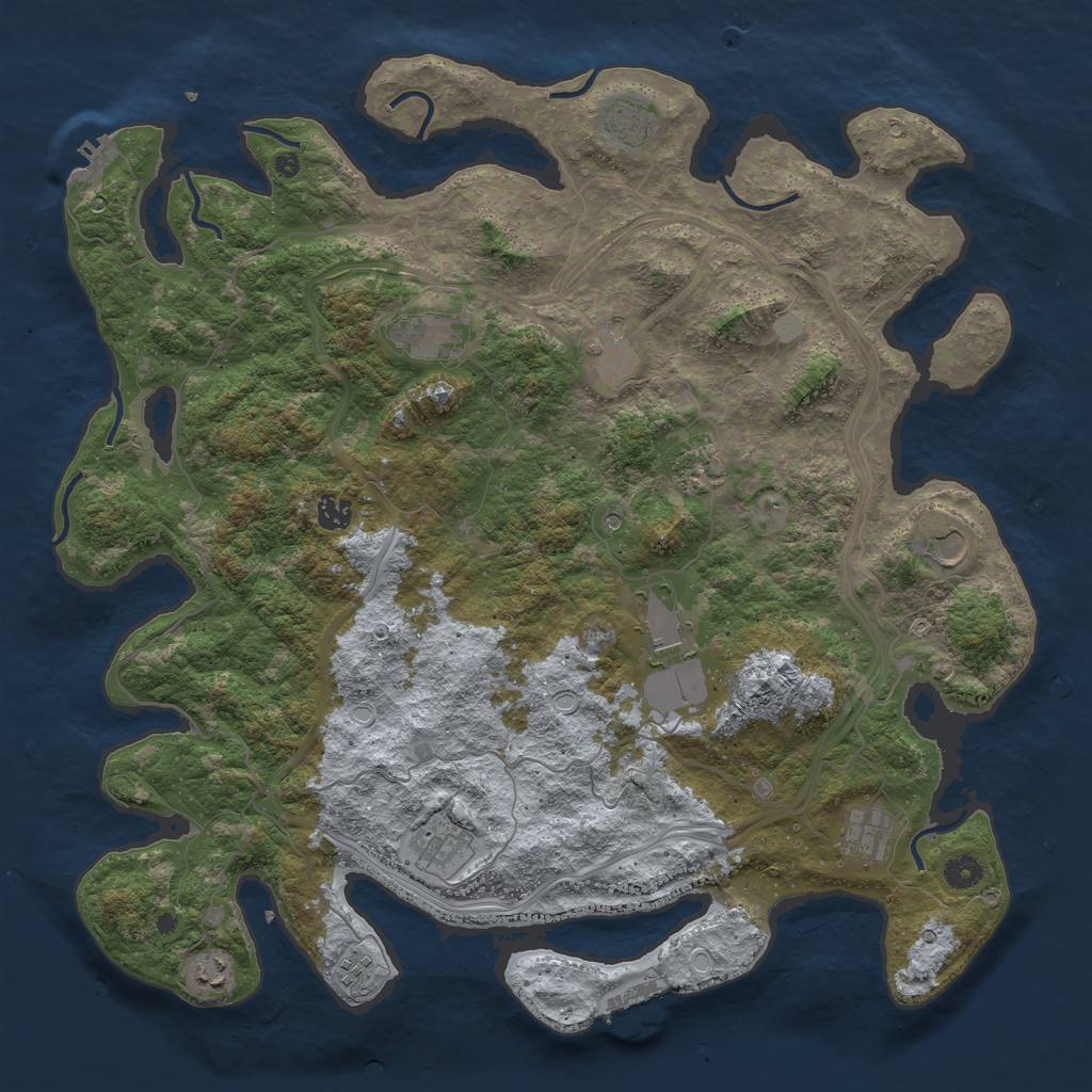 Rust Map: Procedural Map, Size: 4500, Seed: 471901295, 19 Monuments
