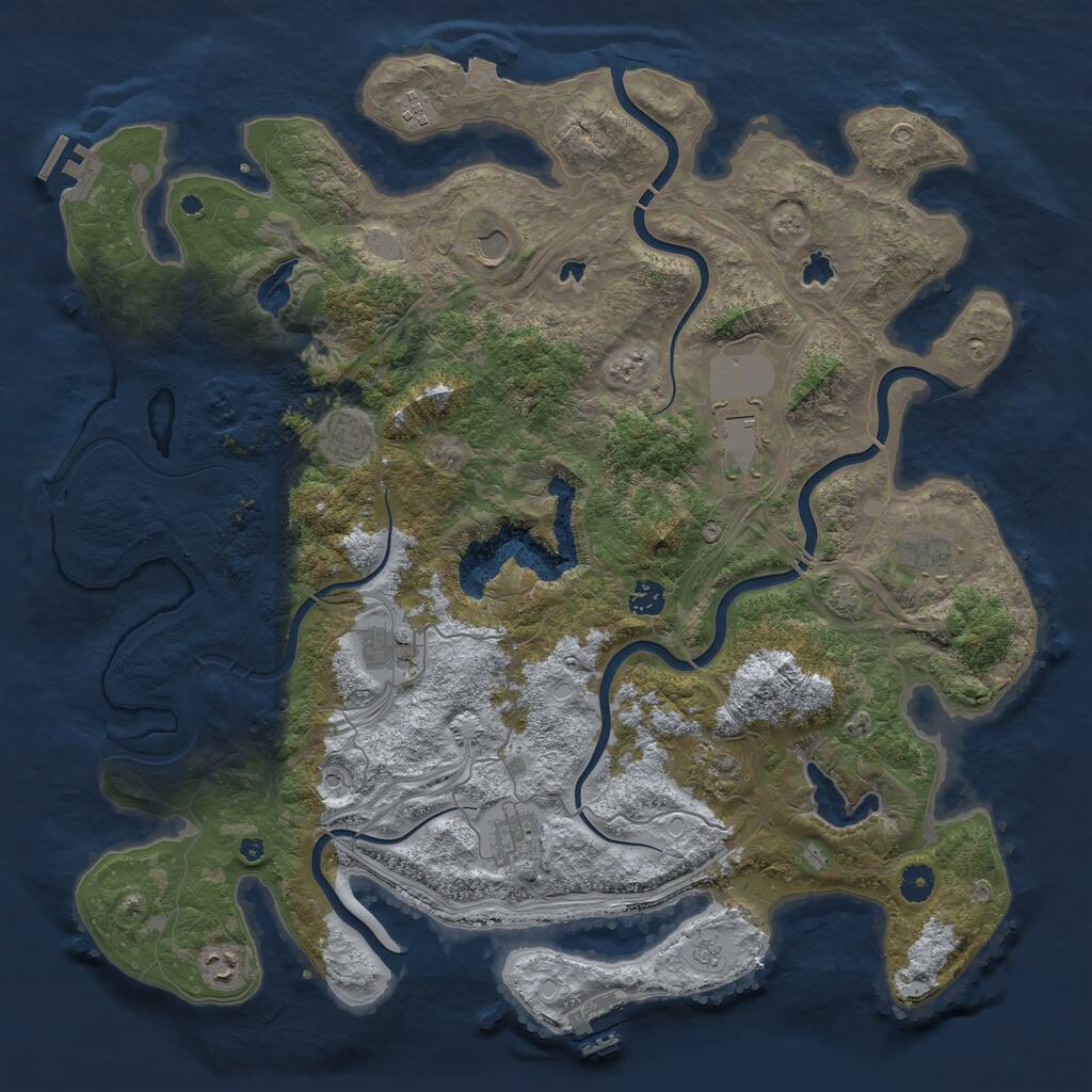 Rust Map: Procedural Map, Size: 4500, Seed: 471901295, 16 Monuments
