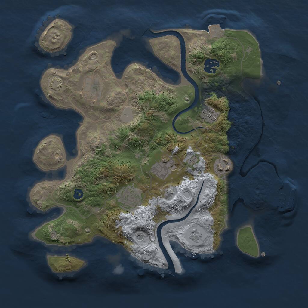 Rust Map: Procedural Map, Size: 3000, Seed: 90586914, 11 Monuments