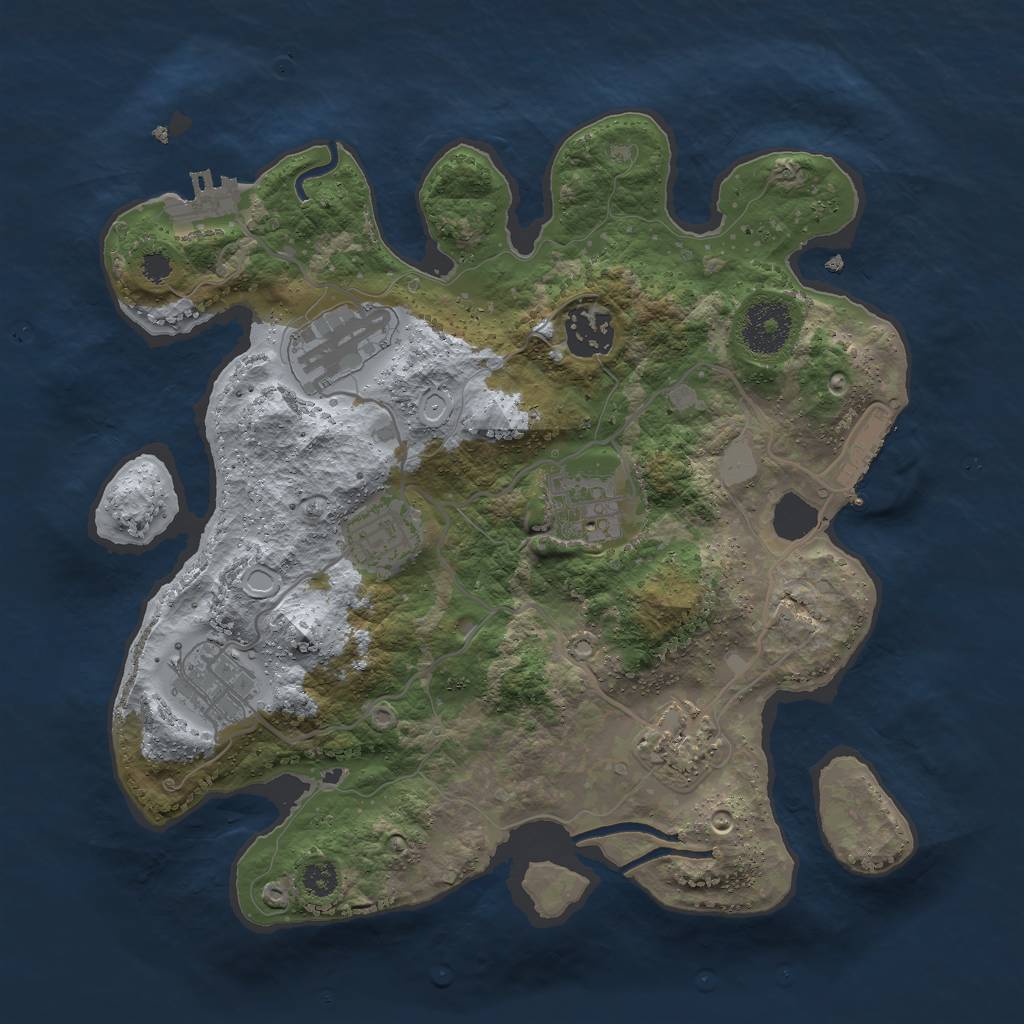 Rust Map: Procedural Map, Size: 3000, Seed: 1475834896, 13 Monuments